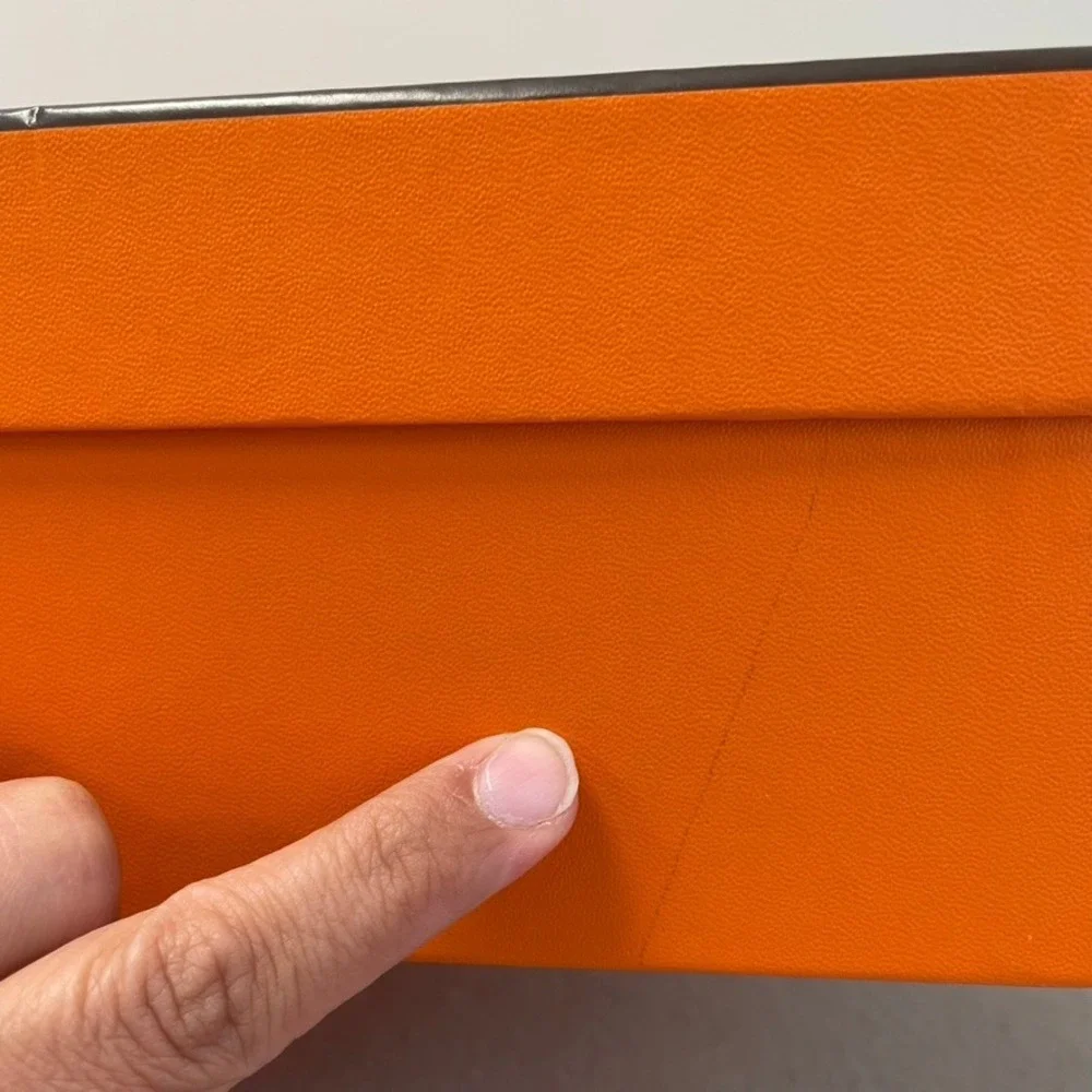Hermes Empty Storage Box Orange Magnetic Ribbon Tissue Paper 17.75x14.75x4